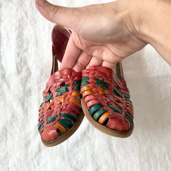 Vintage Apache Multicolour Huaraches Leather Sandals - Picture 9 of 14
